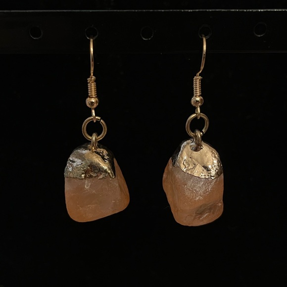 peach nugget stone earrings - Picture 2 of 2